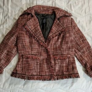 Pink and Brown Twill Blazer
